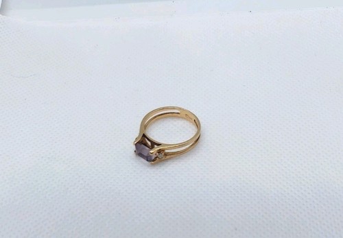 Süßer Damenring 14 Karat Gelbgold Amethyst, Größe 6,75, 2,6 Gramm - Bild 5 von 19