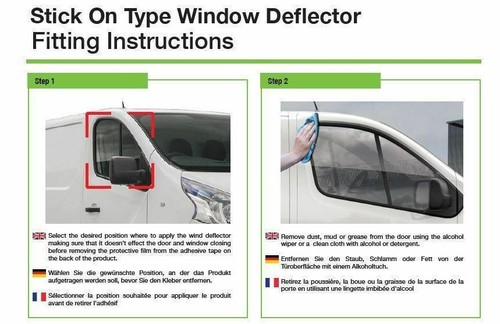 WIND RAIN SMOKE DEFLECTORS VISORS VW Transporter T5 T6 T6.1 2003-2024 EXTERNAL - Picture 10 of 10
