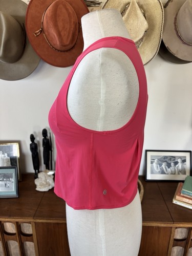 Lululemon Mesh Back Nylon Stretch Tank Pink Sz 4 - Picture 3 of 8