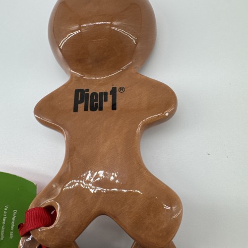Pier 1 Import Christmas Gingerbread Man Ceramic Measuring Spoon 4 Pc Set NEW - Picture 18 of 21