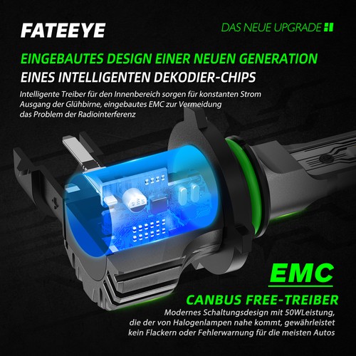 2x H7 Mit Zulassung 10000LM COB Scheinwerfer Halogen Canbus fehlerfrei 6500K DE - Bild 6 von 12