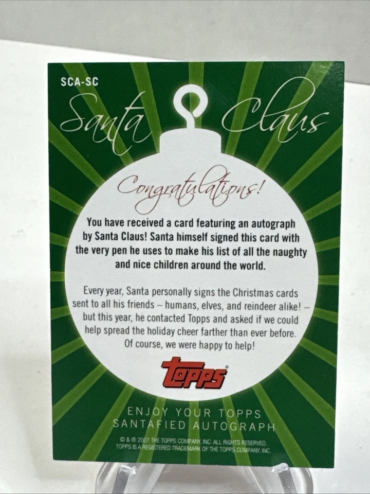 2007年托普斯圣诞老人亲笔签名 — 第 2/2 张图片