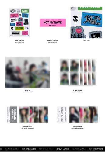 ILLIT 1st Single Album [NOT CUTE ANYMORE] Random Ver. CD+Book+P.Card+Poster+Gift - Foto 13 di 13