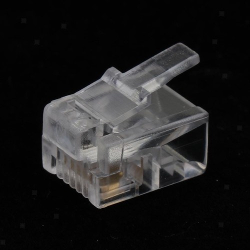 100 RJ11 RJ 11 6P4C Modularstecker Telefonkabel Crimpanschluss - Afbeelding 2 van 6