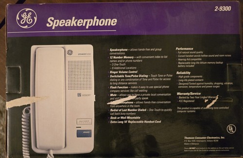 Vintage GE Speakerphone 2-9300 with 12 Number Memory Open Box - Picture 2 of 10