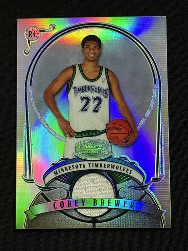 2007-08 Bowman Sterling - Corey Brewer #CB2 Refractor /199 Rookie Patch (RC) - Picture 1 of 2