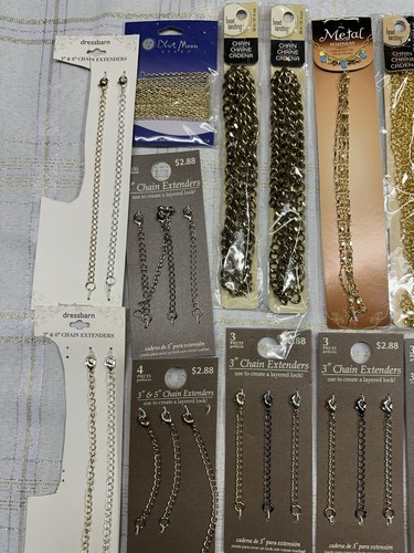 Lotto di gioielli assortimento di collane catene ed estensori - Foto 6 di 8