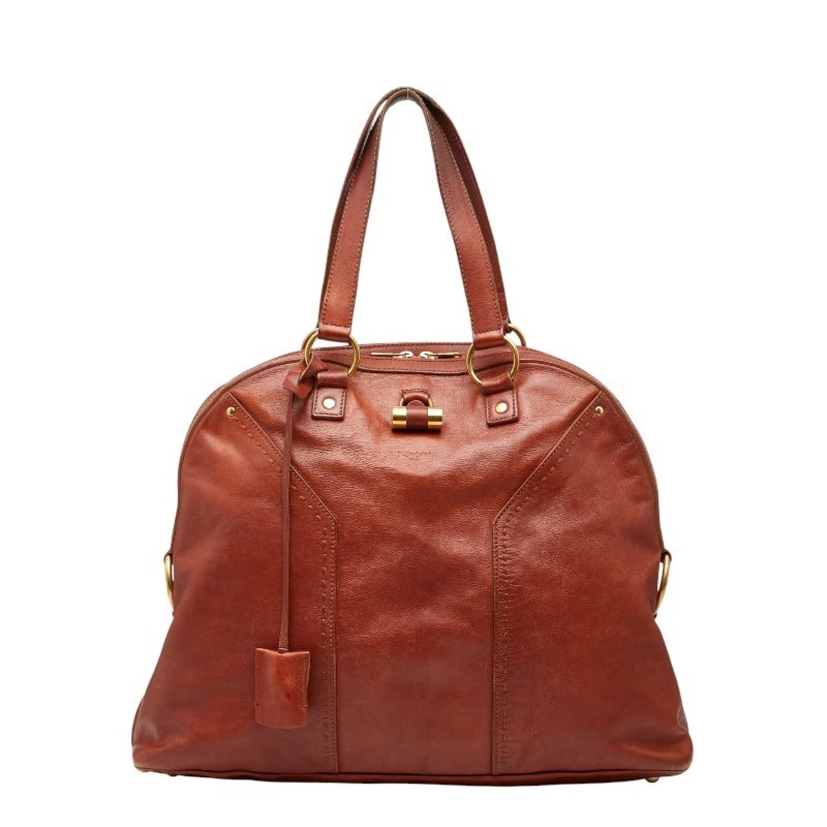 YVES SAINT LAURENT ミューズ ハンドバッグ　ブラウン Yves Saint Laurent Muse Shoulder Hand Bag Brown Leather Gold