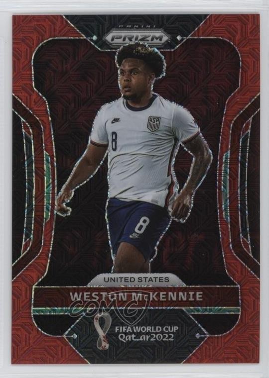 2022 Panini Prizm World Cup Qatar Red Mojo Prizm /99 Weston McKennie #209