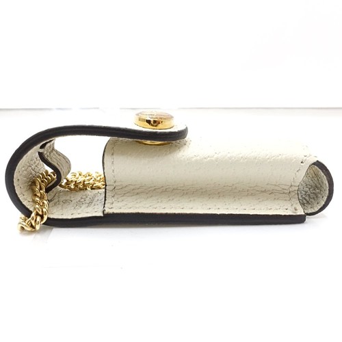 GUCCI Custodia Rossetto Doppia G 615998 Pelle Bianco/181593 - Foto 3 di 8