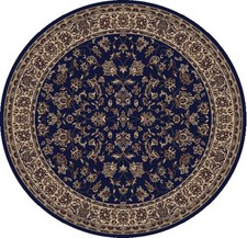 5 Round Radici Blue Persien Floral Border 953 Area Rug - Approx 5' 3"