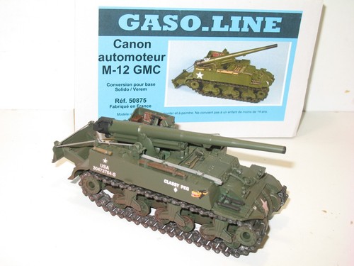 SOLIDO, M12 GMC Military Self-Propelled Gun Classy Peg Gaso Line - Picture 1 of 8