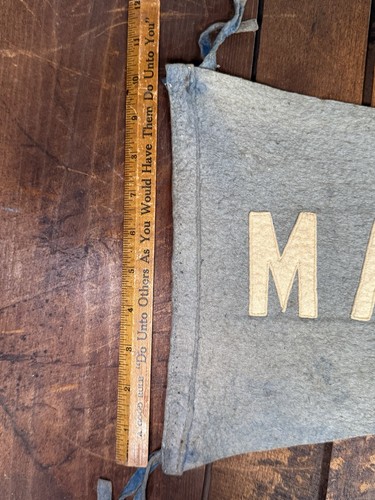 Vintage 1910er 20er MAINE Filz Wimpel echt frühes Banner maritim antik - Bild 9 von 9