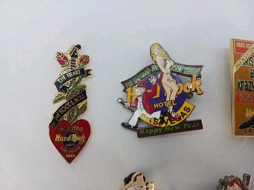 Vintage Lot Of 5 Hard Rock Cafe Pins LAS VEGAS, Elvis, Heart Of Rock, Kris Kring - Picture 2 of 4