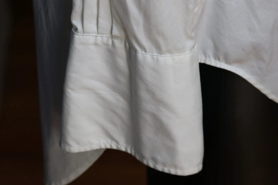 Camisa TM Lewin Puño Francés Dos Pliegues Algodón Blanca 16.5 33 84cm Lewin 100 46" Foto 4 de 4