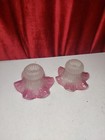 Pair Of Vintage French Small Frilly Glass Light Shades 