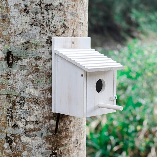 Bird House for Outside with Pole for Finch Bluebird Cardinals Garden Wooden H... - Picture 6 of 6