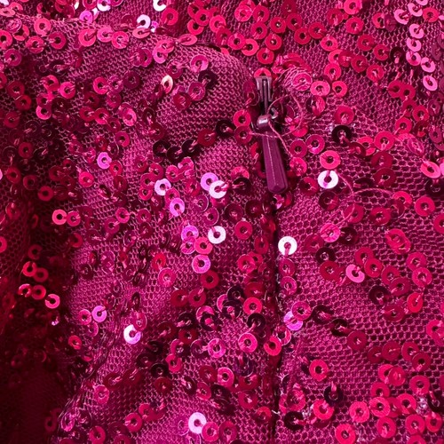 la femme rojo lentejuelas sin tirantes vestido de graduación novia escote abertura mujer talla 0 - Imagen 7 de 9