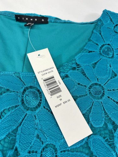 Tiana B. Etuikleid Damen Medium Türkis Blumen Bestickt Spitze... - Bild 4 von 6