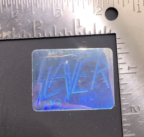 SLAYER thrash METAL MUSIC mini VINTAGE hologram holographic holo sticker decal - Picture 4 of 4