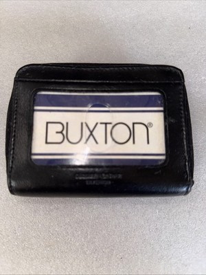 BUXTON WIZARD PIK-ME-UP BLACK CARD COIN ID PURSE 