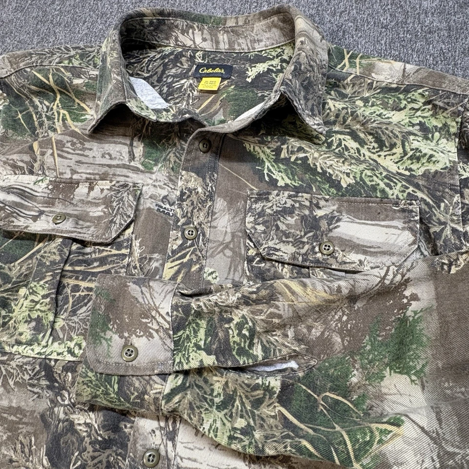 Cabelas Realtree Max-1 Hombres XL Camisa de Caza con Botones Ligera Lona Camuflada Foto 2 de 4