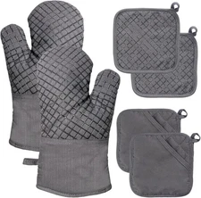 4 Pcs Oven Mitts and Pot Holders,Kitchen Long Oven Glove High Heat Resistant 500