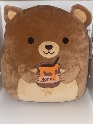 SQUISHMALLOWS 14INCH BARON W/ HONEY POT - BROWN BEAR - COZY GIFT ADORABLE - NWT