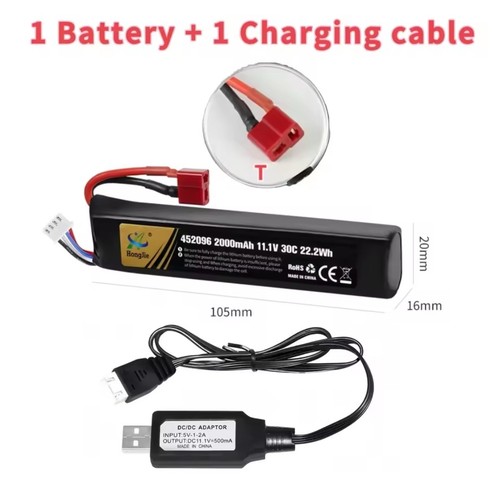 Lipo Battery 11.1V  2000mah 30C for Water Gun Airsoft 452096 Electric Camping - Picture 8 of 10