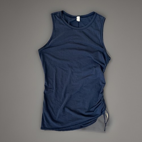 Lululemon Tank Top Ruched Drawstring Athletic Sleeveless Blue Size 4
