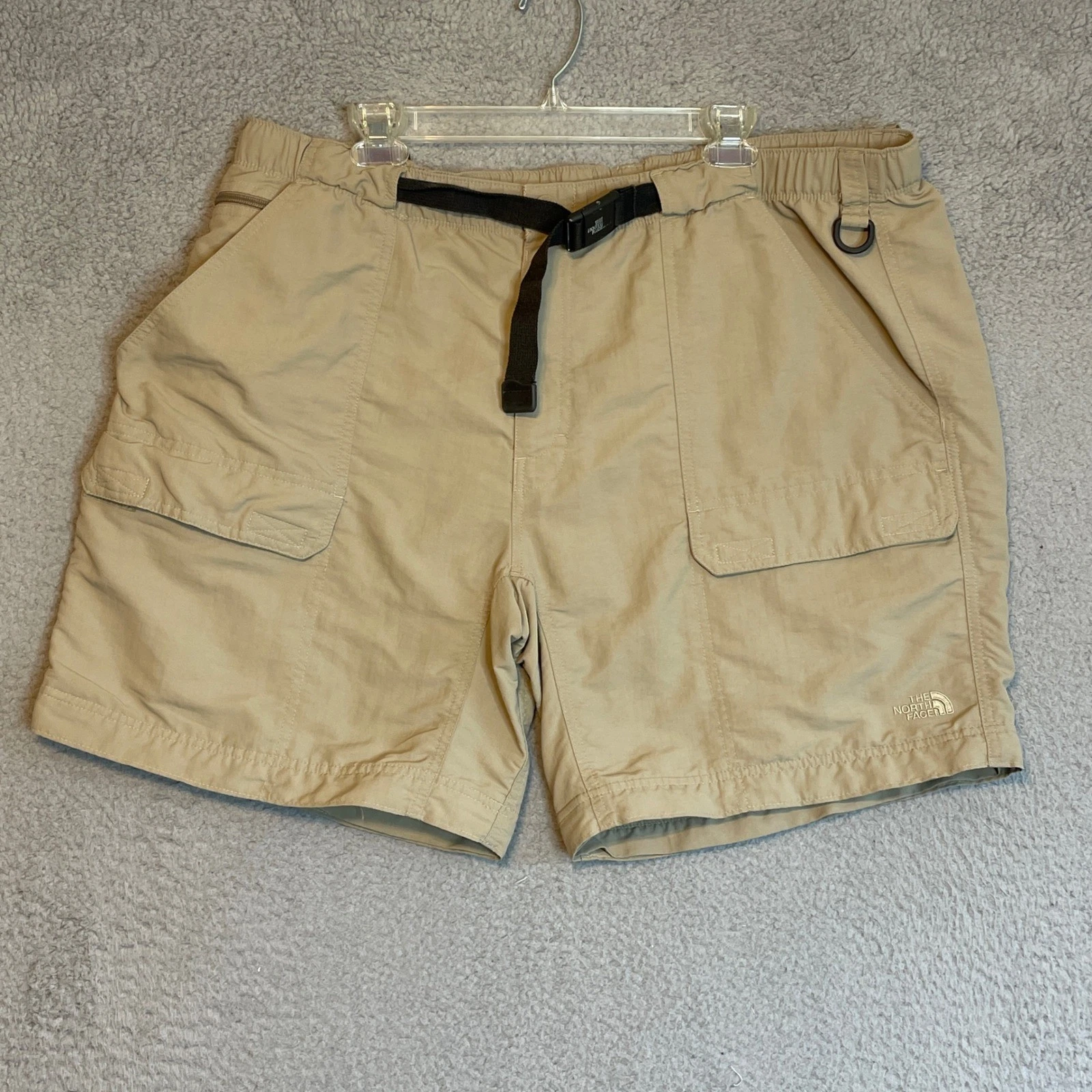 The North Face Mens XXL Convertible Cargo Hiking Shorts Belted Tan 2XL