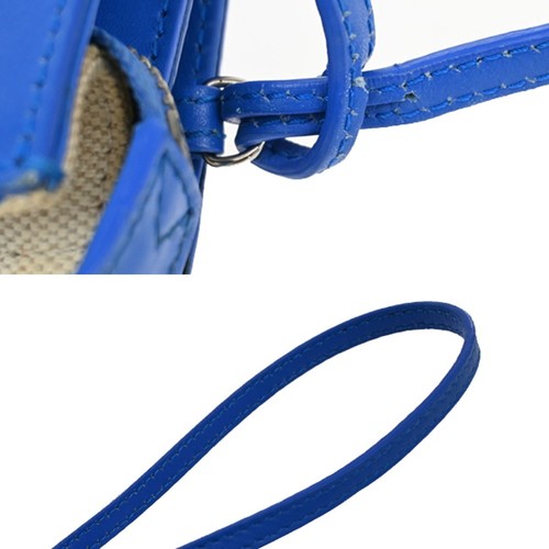 BALENCIAGA Logo 2Way Shoulder Clutch Bag Canvas Leather Beige Blue 62FB962 - Picture 8 of 17