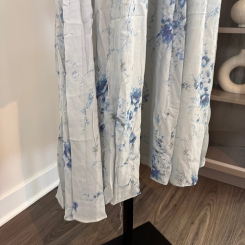 LoveShackFancy Leah Midi Dress NEW Silk Blue Celestia Floral Print NWT Size XS - Picture 4 of 7