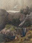 A. WEBER (1817-1873), Experimentelles Landschaftsbild, um 1840, Aquarell
