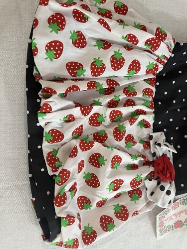 Rachel Kids Vintage Strawberry Polka Dot Dress Little Girl Size 6 NWT - Picture 3 of 12