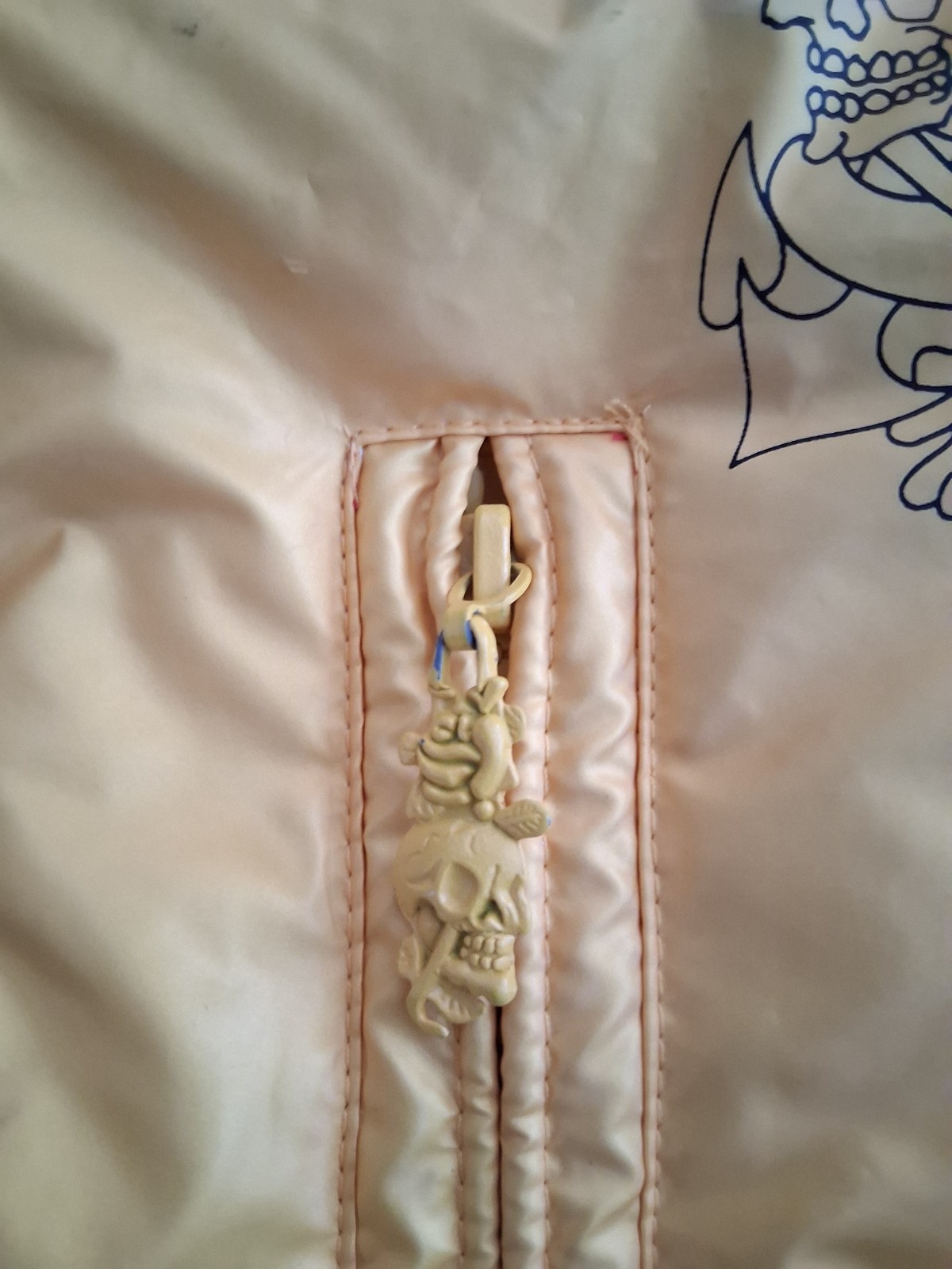 Vintage Ed Hardy x Christian Audigier Snake Skull Puffer Vest Yellow Size Large