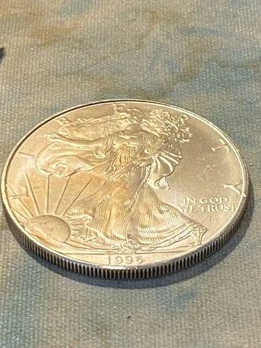 1996 1 oz Silver American Eagle (Brilliant Uncirculated) Some Light Toning