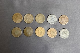 Early U.S. Large Cent Lot of 10 Coins #005