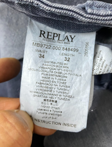 Replay Jeans Benni MB9722 Chinos Trousers Stretch Mens W34 L32 - Picture 7 of 11