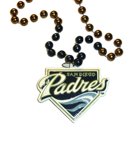 San Diego Padres Team Spirit Beads Necklace Thick Ceramic Logo New MLB - Picture 2 of 2