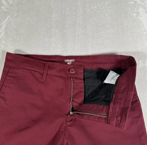 Carhartt WIP Sid Pants Men Size W32 L31 Wine Red Cotton Blend Denim EUC - Bild 6 von 13