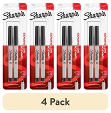 (4 pack) Sharpie Permanent Marker, Ultra Fine Point, Black, 2pk