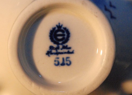 Porzellankörbchen Delft, ca. 9 cm hoch, blauweiß mit Windmühle und Zweig - Bild 4 von 4