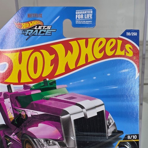 2025 E Case Treasure Hunt Hot Wheels X-Racers Rig Storm Viola Semi Camion Die-Ca - Foto 2 di 17