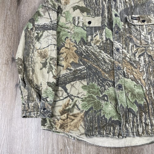 VTG RATTLERS BRAND Flannel Shirt Men's Large Realtree Camo Hunting USA Made - Picture 4 of 17