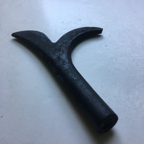 Vintage Schwerlast Gussmetall Feuer Schürhaken Ersatzkopf nur 6" x 4,25" - Bild 2 von 5