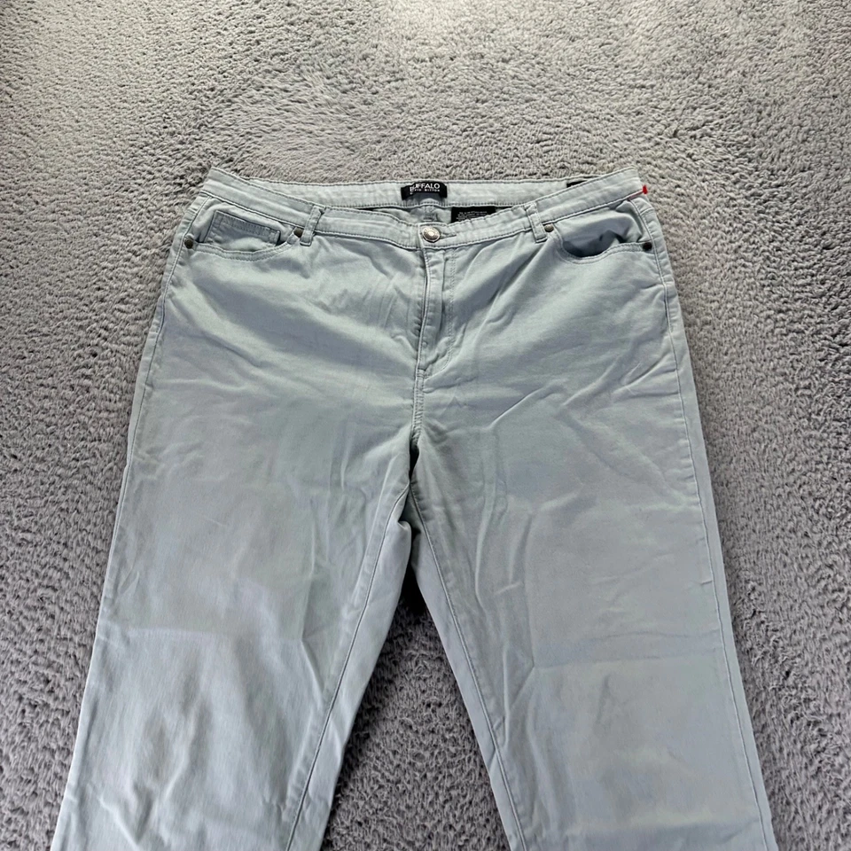 Pantalones chinos Buffalo David Bitton para mujer 16/36 verde azulado elásticos ajustados al tobillo grazer Foto 2 de 4