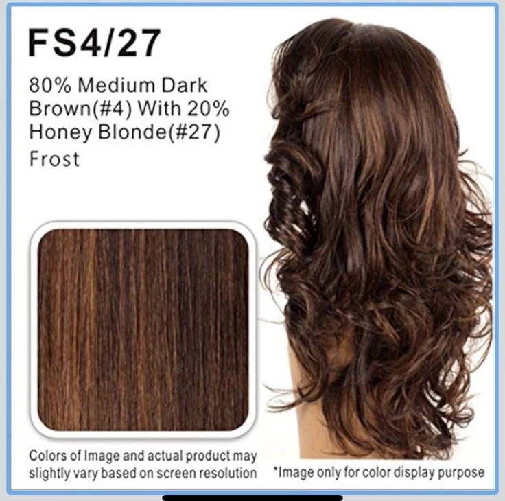 PELUCA VIVICA A.FOX ORLANDO-V FS4/27 mediana marrón oscuro/rubio miel, frente de encaje Foto 2 de 4