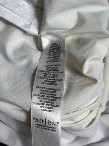 White House Black Market Striped Shift Dress Womens Size 2 Black & White V-Neck  - Picture 4 of 8