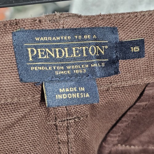 Pendleton Woolen Mills braun 7 Knöpfe Bleistiftrock Größe 16 Taschen - Bild 3 von 16